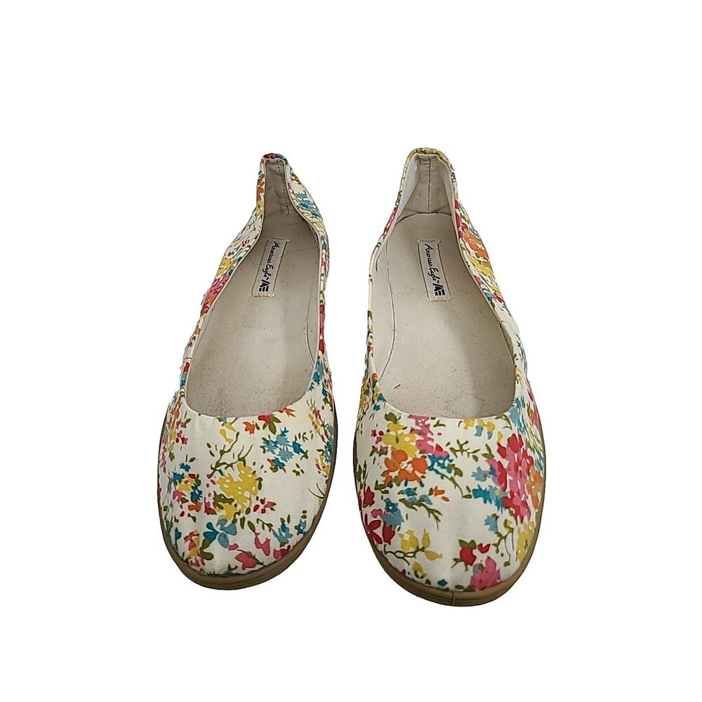 American Eagle Womens Ballet Flats Floral Print Size 7